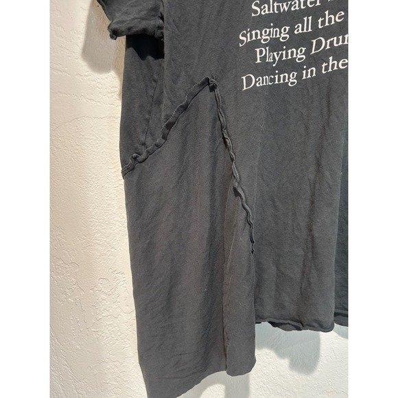 Wildfox This Mermaid Likes Asymmetrical Deconstructed Graphic Tee Gray XS - Picture 3 of 6